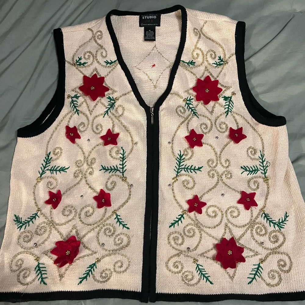 Designer Originals Studio Joy vintage Christmas sweater vest size M